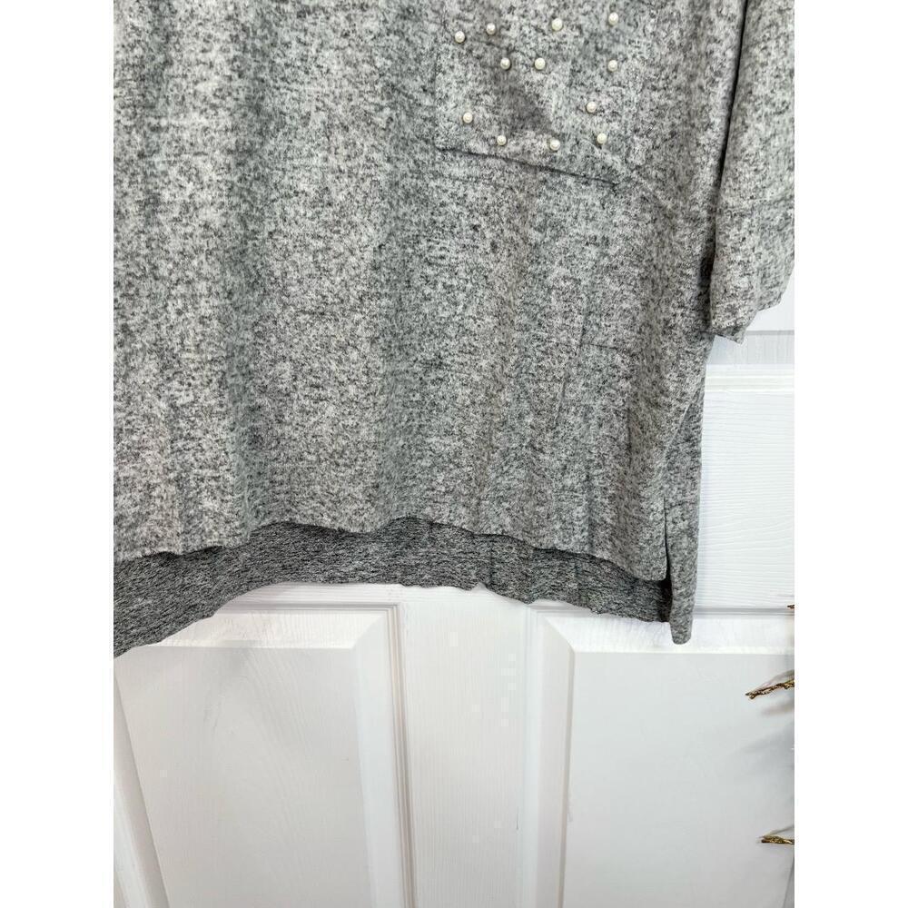 WORKSHOP Republic Size S Heather Grey Pearl Soft Knit Top Athleisure Casual - Picture 5 of 15